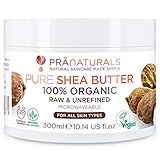 PraNaturals 100% Bio Sheabutter 300ml, Rohes, unraffiniertes Extra Virgin A-Grade African...